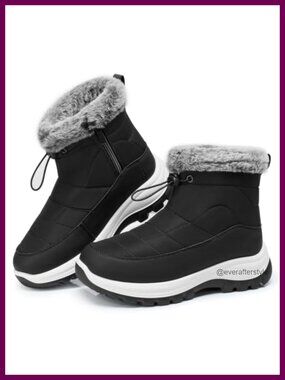 Waterproof Fur Lined Warm Ankle Snow Boots Winter Non Slip